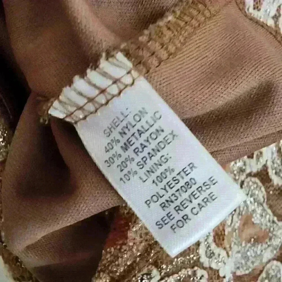 Cato Lace Bronze Colored Long Sleeve Blouse Size XL Casual Formal Office Wear - Picture 7 of 8